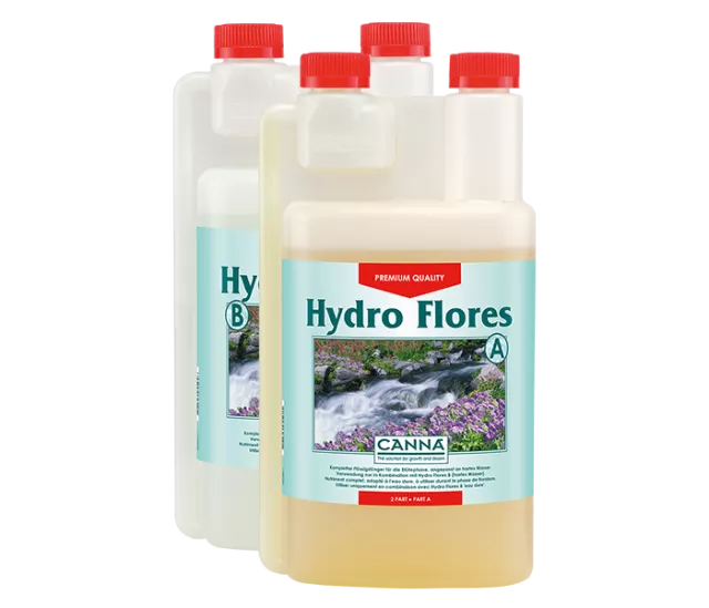 CANNA Hydro Flores A+B Blütedünger Set – Hydroponik Nährlösung für die Blütephase