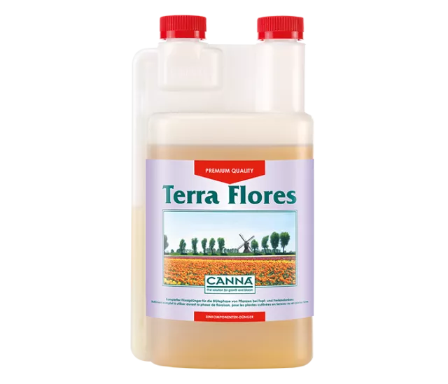 CANNA Terra Flores Blütedünger 1L Flasche – Nährlösung für Erde in der Blütephase