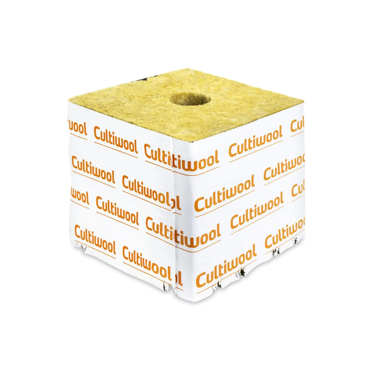 Cultiwool Stone Wool Growing Cube 75 × 75 × 65 mm mit kleinem Pflanzloch