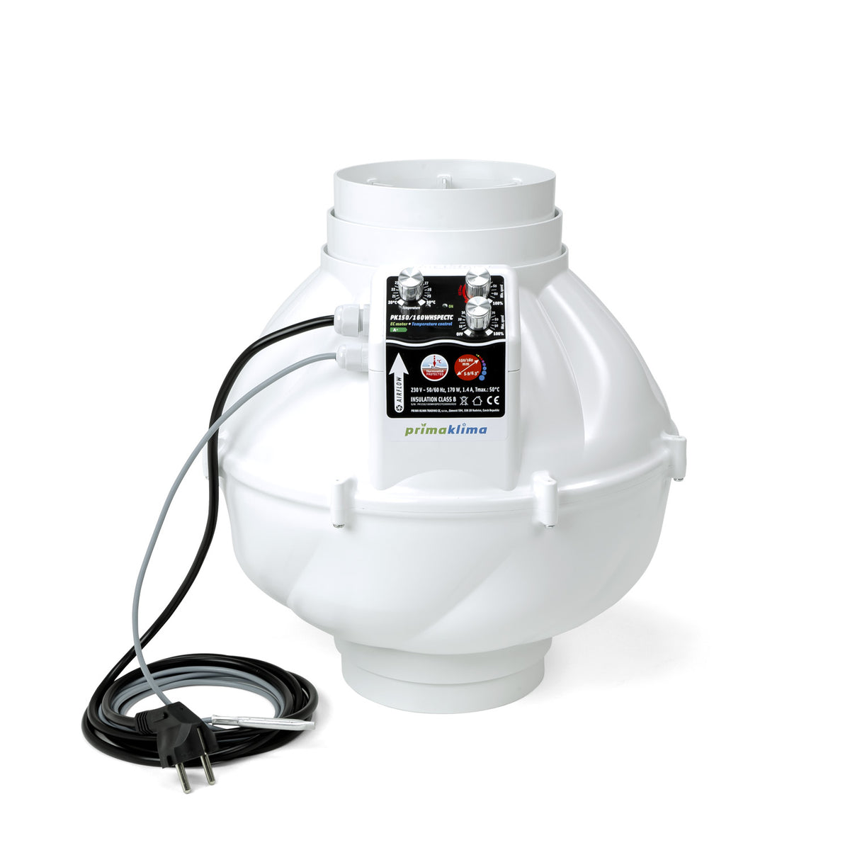 Prima Klima PK150/160WHSP-ECTC WhisperBlower EC-Rohrventilator mit 150/160-mm-Doppelflansch