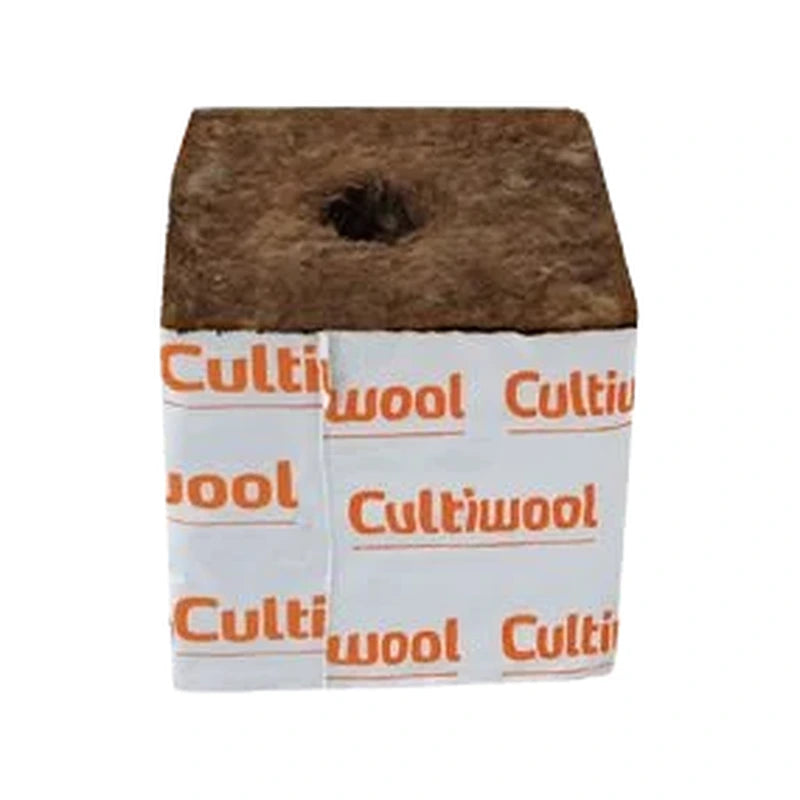 Cultiwool Prime Stone Wool Growing Cube 75 × 75 × 65 mm mit kleinem Pflanzloch